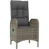 vidaXL 7-delige Tuinset met kussens poly rattan grijs