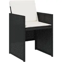 vidaXL 9-delige tuinset met kussens, zwart, van polyrotan