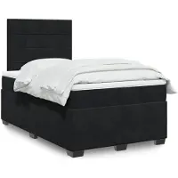 vidaXL Boxspring met matras fluweel zwart 120x200 cm