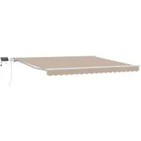 vidaXL Uitschuifbare luifel Beige 400 × 300 cm Stof en Aluminium