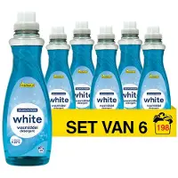 123schoon Aanbieding: Vloeibaar Wasmiddel Wit 1 liter (6 flessen - 198 wasbeurten)