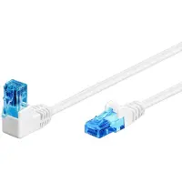 Pro Netwerkkabel | Cat6a U/UTP | 5 meter (1x Haaks, Wit)