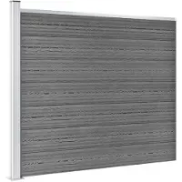 vidaXL Schuttingpanelenset 353x146 cm HKC grijs