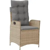 vidaXL 7-delige Tuinset met kussens poly rattan gemengd beige