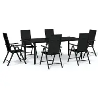 vidaXL 7-delige Tuinset zwart