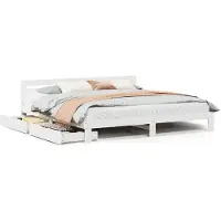vidaXL Bedframe zonder matras massief grenenhout wit 200x200 cm