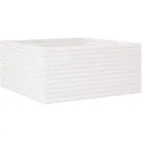 vidaXL Plantenbak 100x100x46 cm massief grenenhout wit