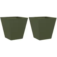 vidaXL Plantenbakken 2 st 30x30x30 cm staal olijfgroen