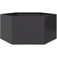vidaXL Plantenbak zeshoek 104x90x45 cm staal zwart