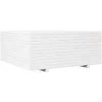 vidaXL Plantenbak 110x110x49,5 cm massief grenenhout wit