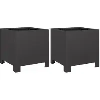 vidaXL Plantenbakken 2 st 30x30x30 cm staal zwart
