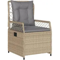 vidaXL 9-delige tuinset met kussens, beige, van polyrotan