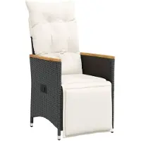 vidaXL 3-delige bistroset met kussens, zwart, polyrotan