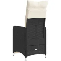 vidaXL Tuinstoelen 2 st verstelbaar met kussens poly rattan zwart