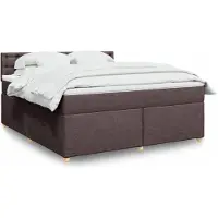 vidaXL Boxspring met matras stof donkerbruin 180x200 cm