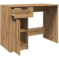 vidaXL Bureau 100x50x75 cm bewerkt hout artisanaal eikenkleur