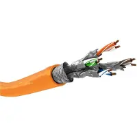 Goobay 4x 75713 CAT 7A netwerkkabel, S/FTP (PiMF), oranje, 50 meter - koperen geleiders (CU), AWG 23/1 (massief), halogeenarme kabelmantel (LSZH)
