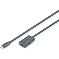 Digitus DA-73108 USB-C-kabel USB 3.2 Gen1, USB 3.2 Gen1, USB 3.0 USB-C, USB-C bus, USB-C stekker 5.00 m Zwart Actief met signaalversterking, Stekker past op
