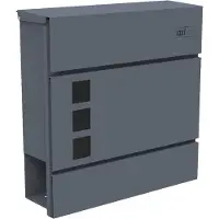 Axi Jonas Brievenbus van Metaal in Antraciet | Geschikt voor Post, Kranten en Tijdschriften | Brievenbus voor Wandmontage met Sleutel | 37 x 11 x 37 cm