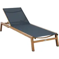 Axi Logan Ligbed in Hout Look / Antraciet | Lounger met Aluminium frame verstelbaar in 5 standen | Zonnebed voor buiten / tuin