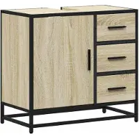 vidaXL Wastafelkast 65x33x60 cm bewerkt hout sonoma eikenkleurig