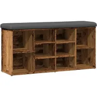 vidaXL Schoenenbank 102x32x50 cm bewerkt hout oud houtkleurig