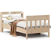 vidaXL Bedframe zonder matras massief grenenhout 75x190 cm