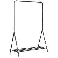 vidaXL Kledingrek met opslag Zwart 100 x 56 x 154 cm Staal