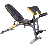HMS Premium Trainingsbank met Preacher Curl - Zwart/Geel