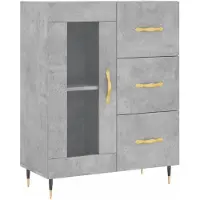 vidaXL Dressoir 69,5x34x90 cm bewerkt hout betongrijs