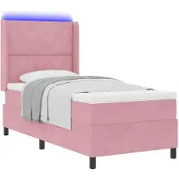 vidaXL Boxspring bed met hoofdeinde Roze 100 x 200 cm Fluweel