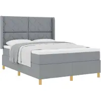 vidaXL Boxspring bed met hoofdeinde Lichtgrijs 160 x 200 cm Stof