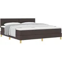 vidaXL Boxspring bed met kussen Donkerbruin 180 x 200 cm Stof