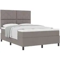 vidaXL Boxspring bed met hoofdeinde Taupe 140 x 190 cm Stof