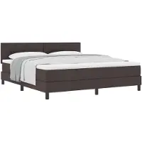 vidaXL Boxspring bed met hoofdeinde Donkerbruin 180 x 200 cm Stof