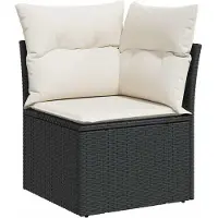 vidaXL 10-delige loungeset voor de tuin met kussens, zwart, polyrotan