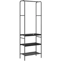 vidaXL Kledingrek Zwart Eiken 60 x 30 x 171 cm Bewerkt hout