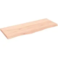 vidaXL Wastafelblad 100x40x(2-4) cm onbehandeld massief hout
