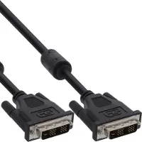 InLine DVI-D kabel, digitaal 24+1 male / male, dual link, 2 ferrieten, 2m