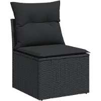 vidaXL 6-delige Loungeset met kussens poly rattan zwart