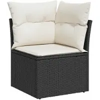 vidaXL 6-delige Loungeset met kussens poly rattan zwart
