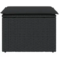 Super Merchant Tuinkruk met kussen zwart 55x55x37 cm poly rattan