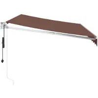 vidaXL Uitschuifbare luifel Geel met Witte Frame 3,5 x 2,5 m