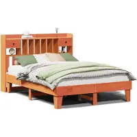 vidaXL Bedframe zonder matras massief grenenhout wasbruin 150x200 cm