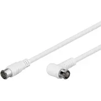 Pro 67350 coax-kabel 5 meter F plug Wit