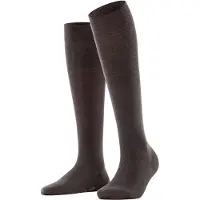 Falke Softmerino lang eenkleurig wol katoen kniekousen dames bruin - maat 39-40