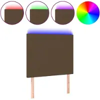 vidaXL Hoofdbord LED 90x5x118/128 cm stof donkerbruin