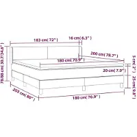 vidaXL Boxspring met matras stof donkerbruin 180x200 cm