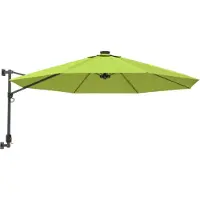 vidaXL Wandparasol met LEDs 290 cm appelgroen