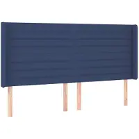 vidaXL Hoofdbord met randen 163x16x118/128 cm stof blauw